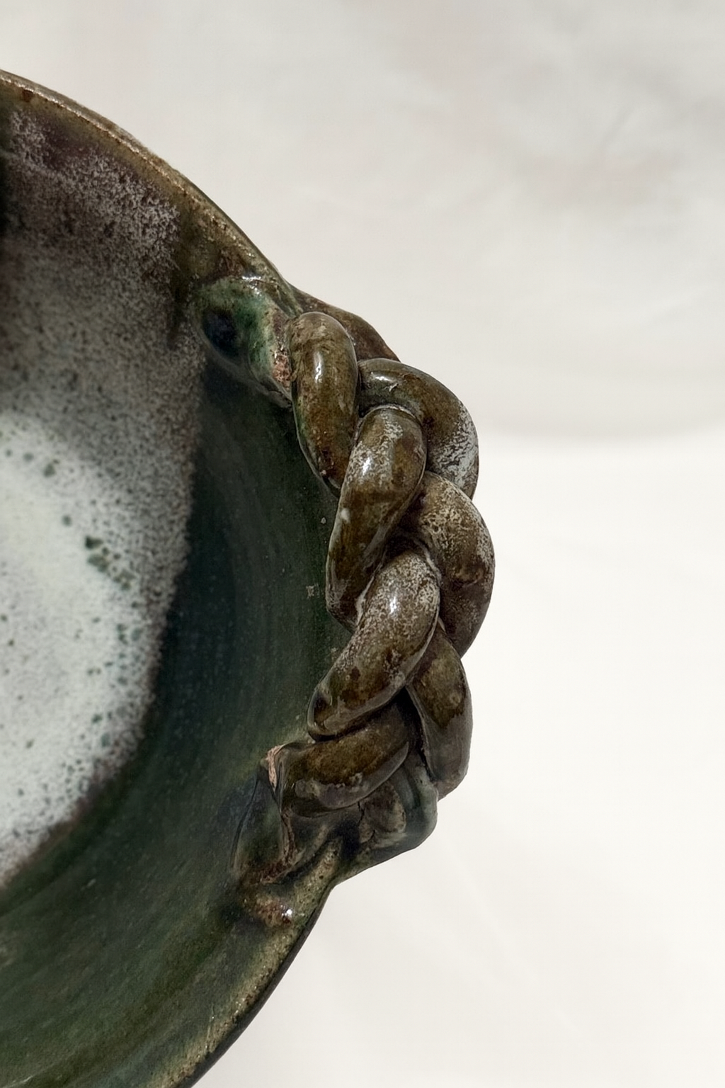 Curated Handcrafted Ceramic Bowl with Braided Handles