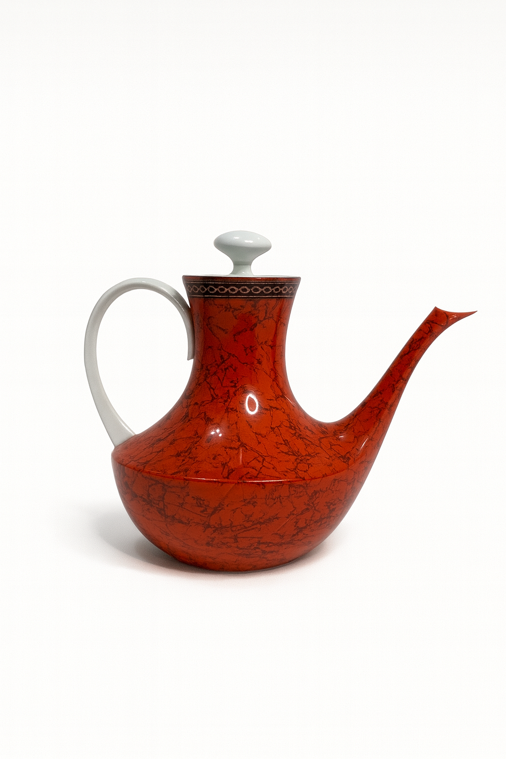 Vintage Block Bidasoa Flamenco Red & Black Porcelain Tea/Coffee Set – Made in Spain (1960s–1970s)