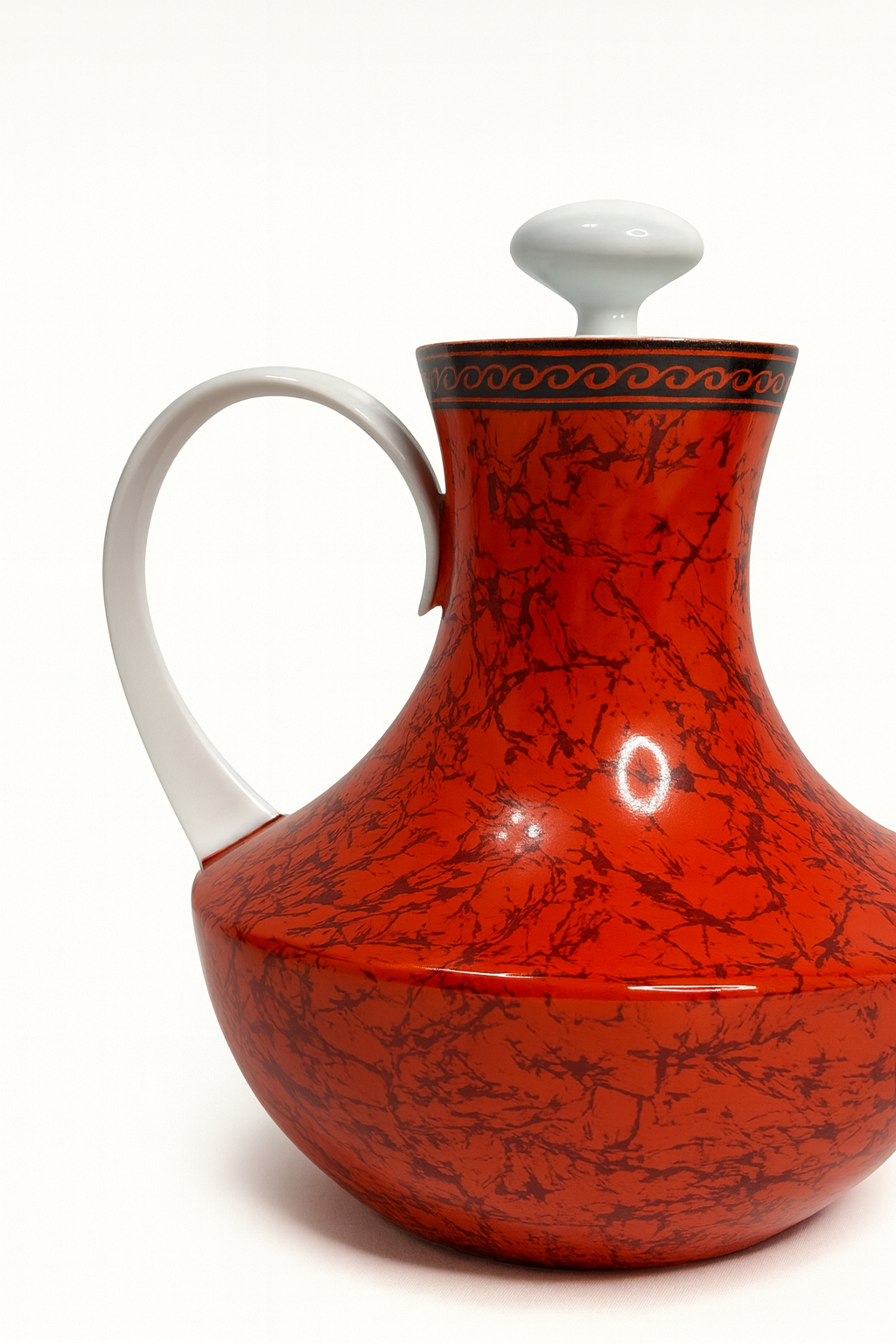 Vintage Block Bidasoa Flamenco Red & Black Porcelain Tea/Coffee Set – Made in Spain (1960s–1970s)